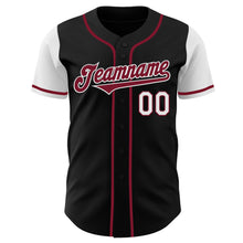 Laden Sie das Bild in den Galerie-Viewer, Custom Black Crimson-White Authentic Two Tone Baseball Jersey