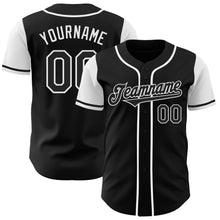 Laden Sie das Bild in den Galerie-Viewer, Custom Black White Authentic Two Tone Baseball Jersey