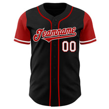 Laden Sie das Bild in den Galerie-Viewer, Custom Black Red-White Authentic Two Tone Baseball Jersey