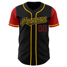 Загрузить изображение в средство просмотра галереи, Custom Black Gold-Red Authentic Two Tone Baseball Jersey
