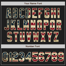 Загрузить изображение в средство просмотра галереи, Custom Black Vintage USA Flag Cream-Red Authentic Two Tone Baseball Jersey