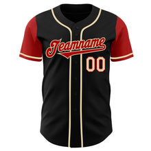 Laden Sie das Bild in den Galerie-Viewer, Custom Black Red-Cream Authentic Two Tone Baseball Jersey