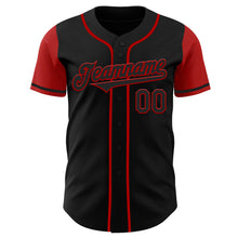 Laden Sie das Bild in den Galerie-Viewer, Custom Black Red Authentic Two Tone Baseball Jersey
