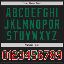 Laden Sie das Bild in den Galerie-Viewer, Custom Black Red-Kelly Green Authentic Two Tone Baseball Jersey