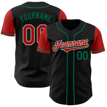 Laden Sie das Bild in den Galerie-Viewer, Custom Black Red-Kelly Green Authentic Two Tone Baseball Jersey