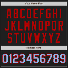 Laden Sie das Bild in den Galerie-Viewer, Custom Black Light Blue-Red Authentic Two Tone Baseball Jersey