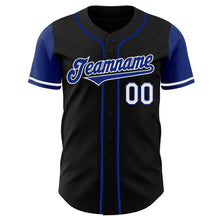 Laden Sie das Bild in den Galerie-Viewer, Custom Black Royal-White Authentic Two Tone Baseball Jersey