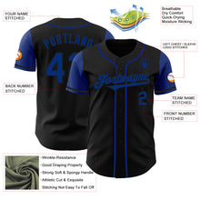Laden Sie das Bild in den Galerie-Viewer, Custom Black Royal Authentic Two Tone Baseball Jersey