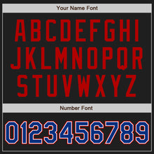 Laden Sie das Bild in den Galerie-Viewer, Custom Black Royal-Red Authentic Two Tone Baseball Jersey