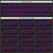 Laden Sie das Bild in den Galerie-Viewer, Custom Black Royal-Red Authentic Two Tone Baseball Jersey