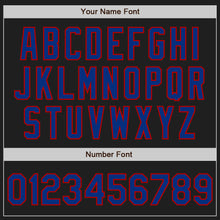 Laden Sie das Bild in den Galerie-Viewer, Custom Black Royal-Red Authentic Two Tone Baseball Jersey