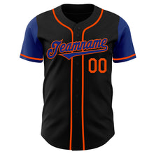 Laden Sie das Bild in den Galerie-Viewer, Custom Black Royal-Orange Authentic Two Tone Baseball Jersey
