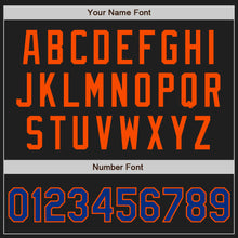 Laden Sie das Bild in den Galerie-Viewer, Custom Black Royal-Orange Authentic Two Tone Baseball Jersey