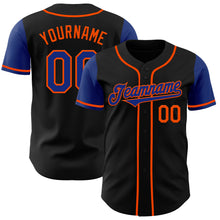 Laden Sie das Bild in den Galerie-Viewer, Custom Black Royal-Orange Authentic Two Tone Baseball Jersey