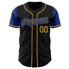 Laden Sie das Bild in den Galerie-Viewer, Custom Black Royal-Old Gold Authentic Two Tone Baseball Jersey