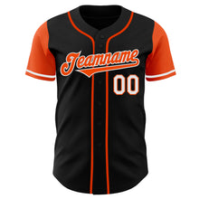 Load image into Gallery viewer, Custom Black Orange-White Authentic Two Tone Baseball Jersey