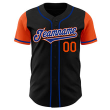 Laden Sie das Bild in den Galerie-Viewer, Custom Black Royal-Orange Authentic Two Tone Baseball Jersey