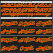 Load image into Gallery viewer, Custom Black Orange-Gold Authentic Two Tone Baseball Jersey