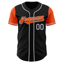 Load image into Gallery viewer, Custom Black Orange-Gray Authentic Two Tone Baseball Jersey