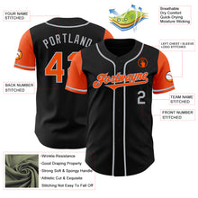 Load image into Gallery viewer, Custom Black Orange-Gray Authentic Two Tone Baseball Jersey