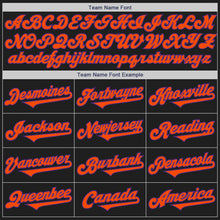 Load image into Gallery viewer, Custom Black Orange-Purple Authentic Two Tone Baseball Jersey