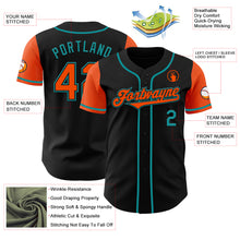 Load image into Gallery viewer, Custom Black Orange-Teal Authentic Two Tone Baseball Jersey
