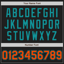 Load image into Gallery viewer, Custom Black Orange-Teal Authentic Two Tone Baseball Jersey