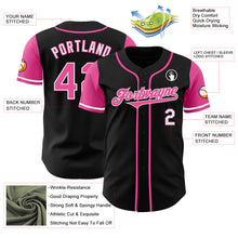 Laden Sie das Bild in den Galerie-Viewer, Custom Black Pink-White Authentic Two Tone Baseball Jersey