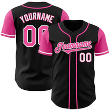 Laden Sie das Bild in den Galerie-Viewer, Custom Black Pink-White Authentic Two Tone Baseball Jersey