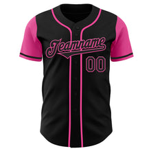 Laden Sie das Bild in den Galerie-Viewer, Custom Black Pink Authentic Two Tone Baseball Jersey