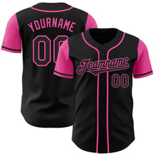 Laden Sie das Bild in den Galerie-Viewer, Custom Black Pink Authentic Two Tone Baseball Jersey
