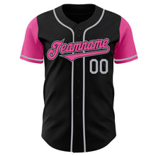 Laden Sie das Bild in den Galerie-Viewer, Custom Black Pink-Gray Authentic Two Tone Baseball Jersey