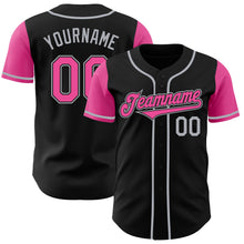 Laden Sie das Bild in den Galerie-Viewer, Custom Black Pink-Gray Authentic Two Tone Baseball Jersey