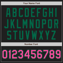 Load image into Gallery viewer, Custom Black Pink-Kelly Green Authentic Two Tone Baseball Jersey