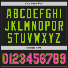 Laden Sie das Bild in den Galerie-Viewer, Custom Black Pink-Neon Green Authentic Two Tone Baseball Jersey