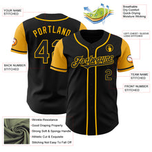 Load image into Gallery viewer, Custom Black Gold Authentic Two Tone Baseball Jersey