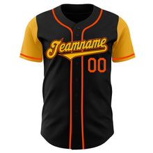 Laden Sie das Bild in den Galerie-Viewer, Custom Black Gold-Orange Authentic Two Tone Baseball Jersey