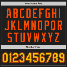 Laden Sie das Bild in den Galerie-Viewer, Custom Black Gold-Orange Authentic Two Tone Baseball Jersey