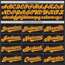 Load image into Gallery viewer, Custom Black Gold-Pink Authentic Two Tone Baseball Jersey