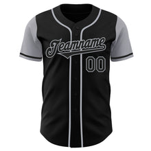 Laden Sie das Bild in den Galerie-Viewer, Custom Black Gray Authentic Two Tone Baseball Jersey