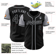 Laden Sie das Bild in den Galerie-Viewer, Custom Black Gray Authentic Two Tone Baseball Jersey