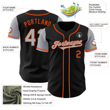 Laden Sie das Bild in den Galerie-Viewer, Custom Black Gray-Orange Authentic Two Tone Baseball Jersey