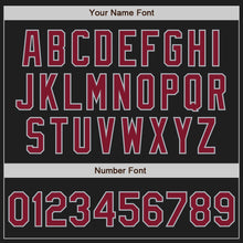 Laden Sie das Bild in den Galerie-Viewer, Custom Black Crimson-Gray Authentic Two Tone Baseball Jersey