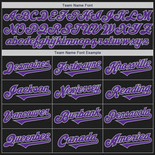 Load image into Gallery viewer, Custom Black Purple-Gray Authentic Two Tone Baseball Jersey