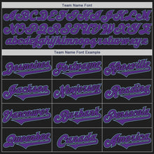 Load image into Gallery viewer, Custom Black Purple-Light Blue Authentic Two Tone Baseball Jersey
