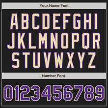 Laden Sie das Bild in den Galerie-Viewer, Custom Black Purple-Cream Authentic Two Tone Baseball Jersey