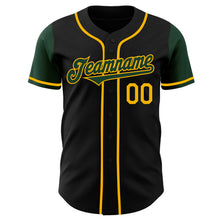 Laden Sie das Bild in den Galerie-Viewer, Custom Black Green-Gold Authentic Two Tone Baseball Jersey