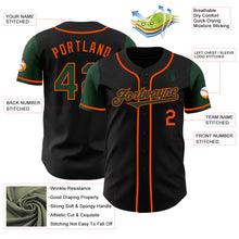 Laden Sie das Bild in den Galerie-Viewer, Custom Black Green-Orange Authentic Two Tone Baseball Jersey