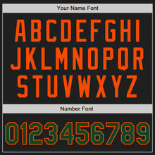 Laden Sie das Bild in den Galerie-Viewer, Custom Black Green-Orange Authentic Two Tone Baseball Jersey