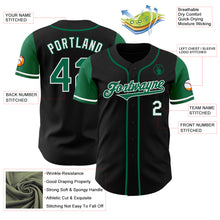 Laden Sie das Bild in den Galerie-Viewer, Custom Black Kelly Green-White Authentic Two Tone Baseball Jersey